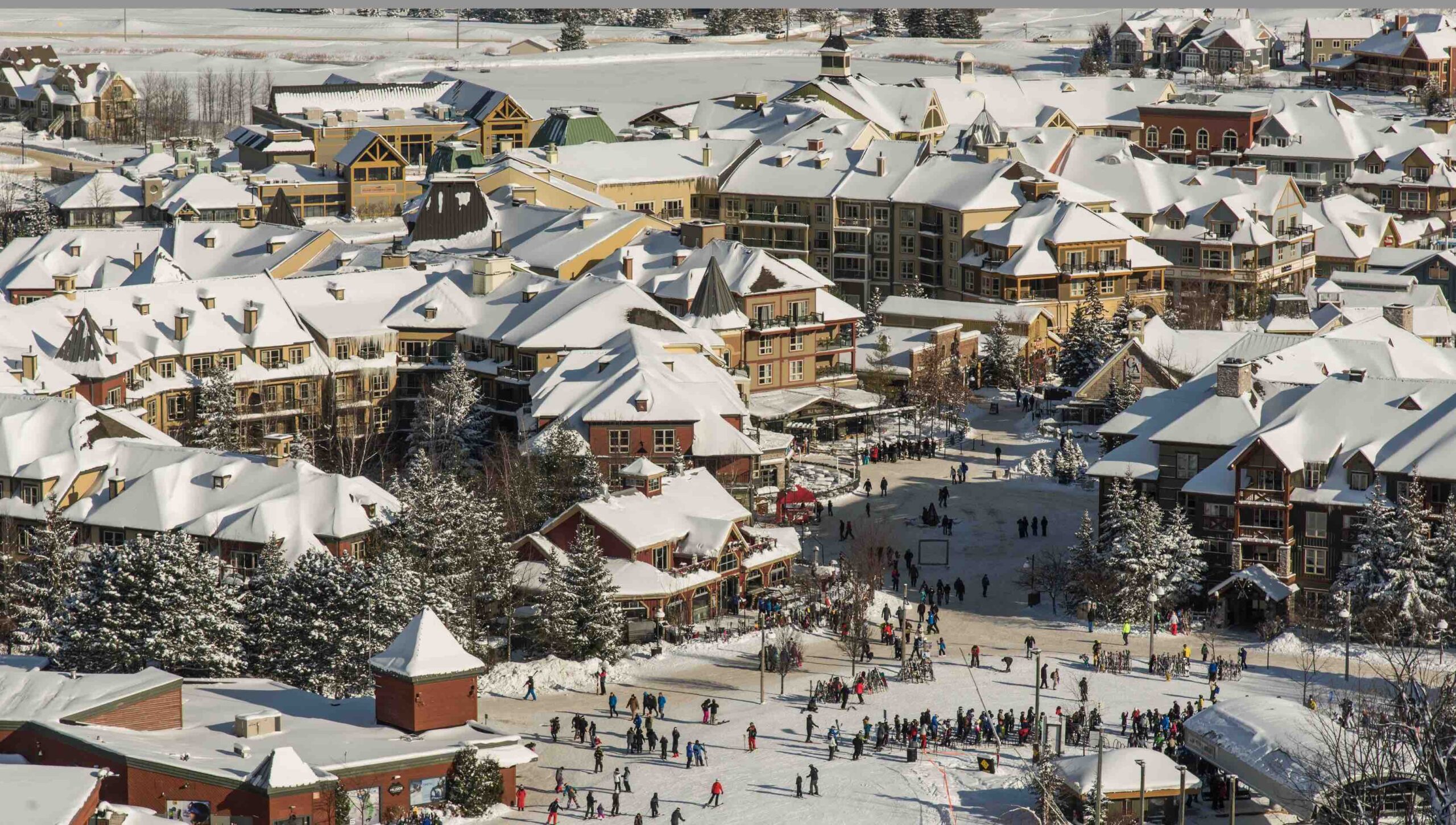 Blue Mountain Resort Village Suites view from mountain in winter of one of the best luxury hotels in Blue Mountain