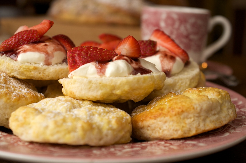 Collingwood Cooking Academy scones and cream and strawberries on display